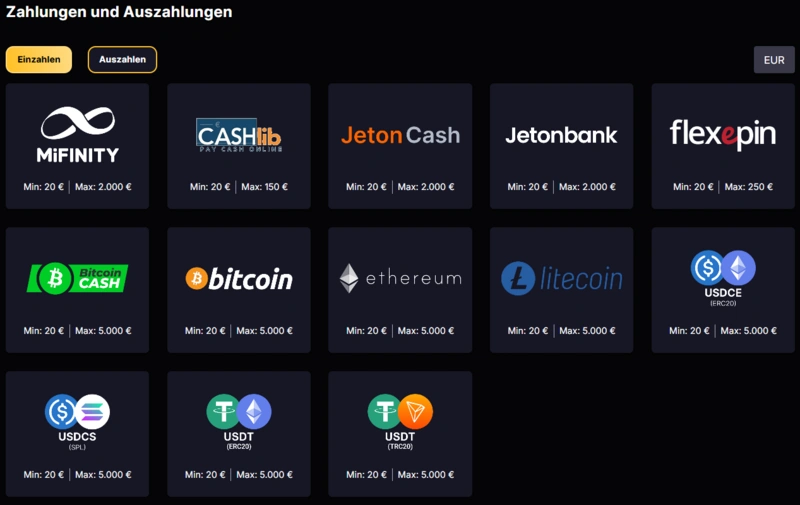 roibets deposit page